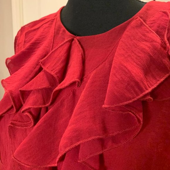 SOHO | Red Ruffle Tie Dress - Picture 6 of 9